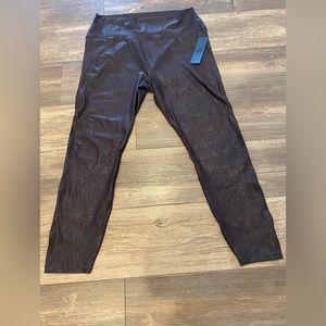 Mono B pebble leather look brown leggings